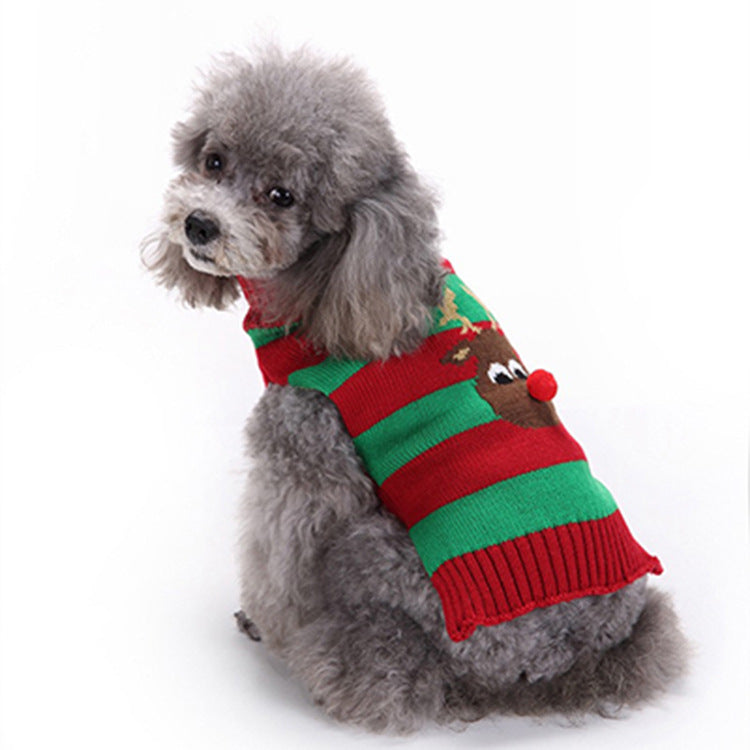 Moose Pattern Christmas Dog Knit Sweater