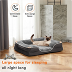 Orthopedic Memory Foam Pet Bed with Bolster - Calming Dog & Cat Bed (S/M/L/XL Sizes)