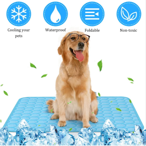 3-Layer Pet Cooling Mat for Dogs & Cats - Ice Silk Summer Cooling Pad (M/L/XL Sizes)