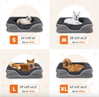 Orthopedic Memory Foam Pet Bed with Bolster - Calming Dog & Cat Bed (S/M/L/XL Sizes)