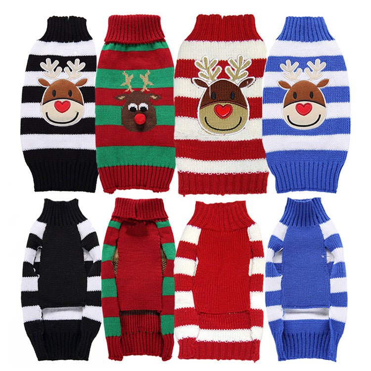 Moose Pattern Christmas Dog Knit Sweater