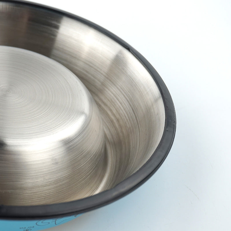 Stainless Steel Dog Bowl with Colorful Print