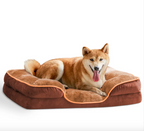Orthopedic Memory Foam Pet Bed with Bolster - Calming Dog & Cat Bed (S/M/L/XL Sizes)