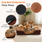Orthopedic Memory Foam Pet Bed with Bolster - Calming Dog & Cat Bed (S/M/L/XL Sizes)