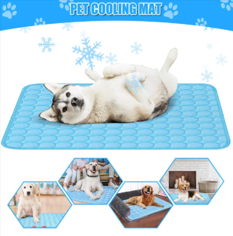 3-Layer Pet Cooling Mat for Dogs & Cats - Ice Silk Summer Cooling Pad (M/L/XL Sizes)