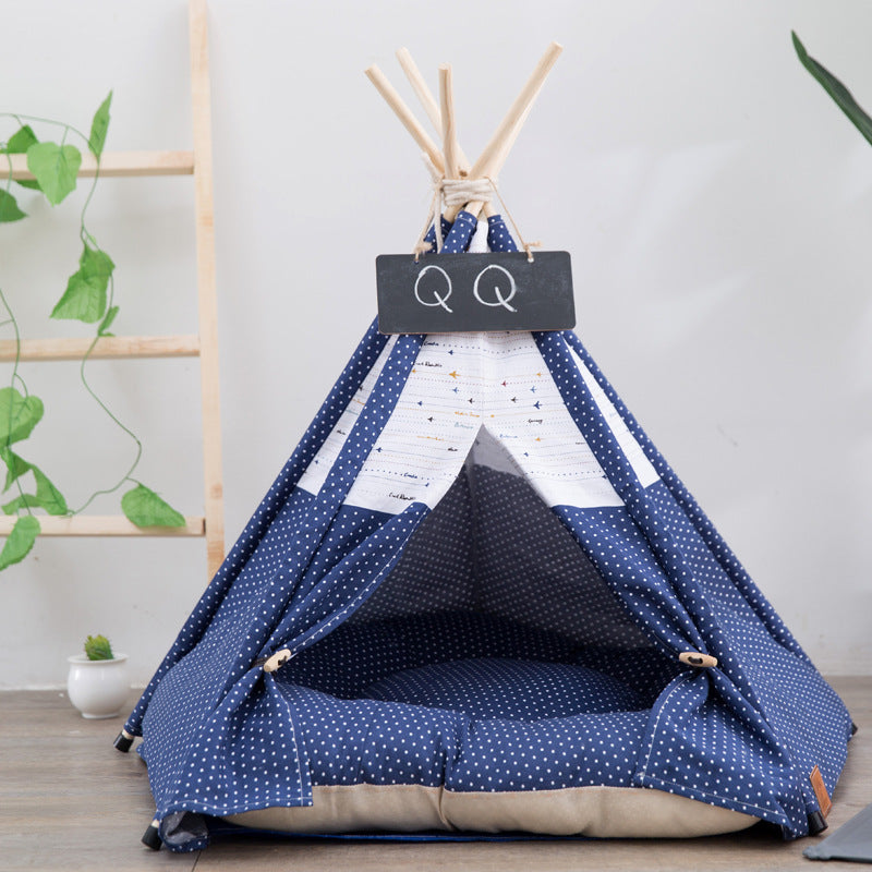 Dotted Canvas Pet Tent